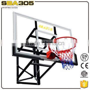 Wall mounted used basketball backboard
