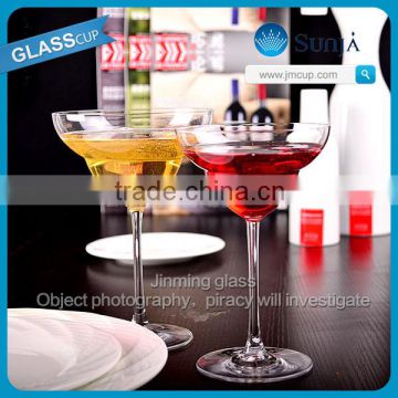 OEM and FDA Fancy Cocktail Clear Glass Hot sell Cocktail Wine Glass Goblet