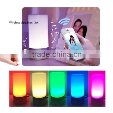 Led bluetooth 6w smart speaker lamp light led 360degree touch dimmable rechargeable smart buletooth lamp night light