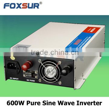 FOXSUR 600W peak power 1200w 24V cd to 110V UPS Pure Sine Wave Power Inverter with 3-stage Battery Big power