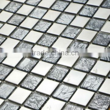 Glass mix Metal Stainless Steel Mosaic 1006-02