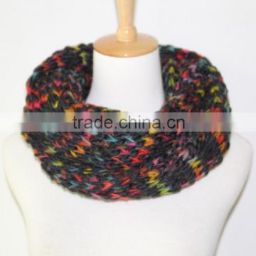 In Stock knitted colorful 100% polyester loop scarf/neck warmer