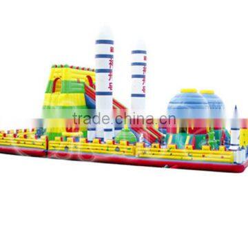 Huge Inflatable Aircraft Rocket Towers Fun City for Amusement Park