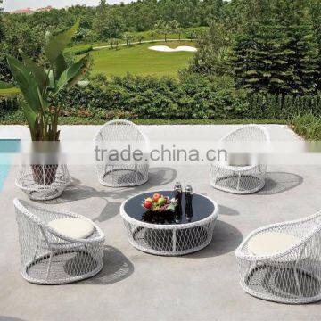 Wicker outdoor rattan Coffee Table set furniture - poly rattan coffee set (1.2mm alu frame powder coated,5cm thick cushion)