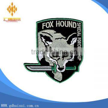 Top design cheapest custom embroidery wolf patch witrhout MOQ