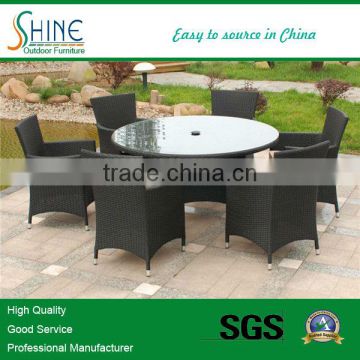 Rattan round dining table +6 seaters SOF1006