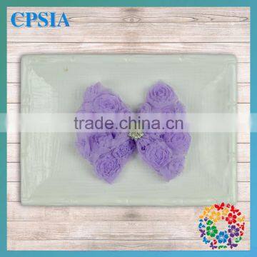 Wholesale- Toddlers Baby Infant Girls Lavender Hair Bow with Crystal Center 2014 Popular Items