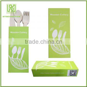 Hot Sale Disposable Wooden Personalized Packing 6" Cutlery Set