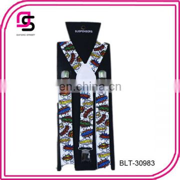 2014 latest style cartoon printed cheap price suspender fashion suspender