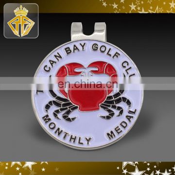 Soft Enamel Monthly Medal Golf Hat Clip For Golf Club