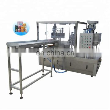 Automatic bag apple wine in stand up pouch with spout/suction nozzle filling and capping machine