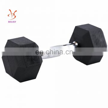 Hot Sell Hex Rubber Coated Electroplated Weight Plate Dumbbell Set