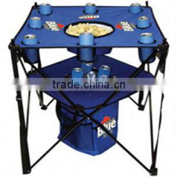 Picnic camping folding table with cup holder