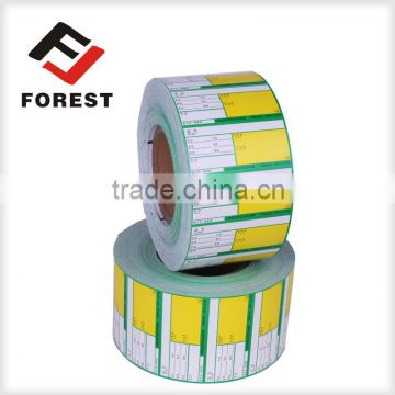 Roll packing thermal self adhesive price label