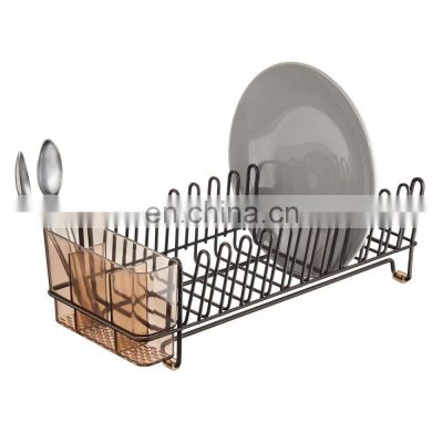 Steel Compact Modern Dish Drying Rack with Removable Cutlery Tray, Caddy - Dish Drainer, Dish Rack for Kitchen Counter