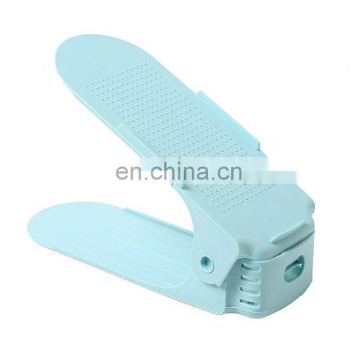 Plastic integrated creative Can be superimposed Double shoe support Shoe storage adjustment folding shoe rack
