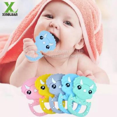 Cartoon Triceratops Children's Chew Toys Safe Food Grade Silicone Baby Molars