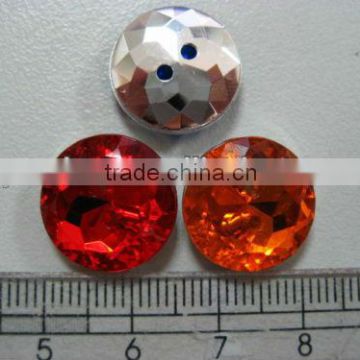 Buttons, Acrylic Stone Buttons Silver Plated Back 20pcs