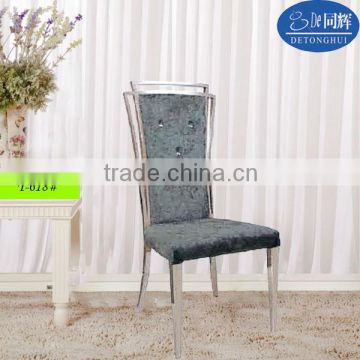 2014 modern dining chair 201 stainless steel frame soft lint surface chair Y-618#