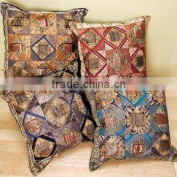 Patchwork silk jacquard fabric cushion covers,wholesale lots cushion covers