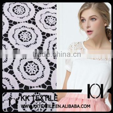 White Circle Pattern 100%Polyester Material Type Chemical Lace