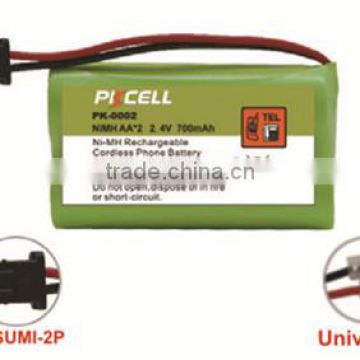 Ni-MH 2.4V AA 700mah Rechargeable battery pack for PK-0002