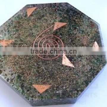 Wholesale Orgonite Green Jade Octagon Vastu Plate : Wholesaler Of all Orgonite Agate Products