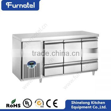 Commercial Supermarket Equipment 9 Drawers Chef Bases Undercounter Refrigerator