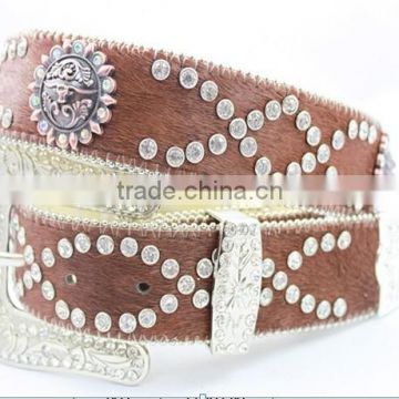 Western cowgirl bling rhinestone belts with studs and crystal