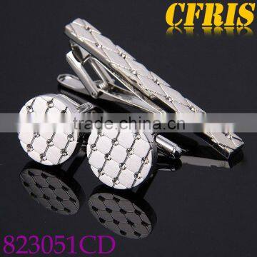 Fashion metal tie clip and cufflink sets