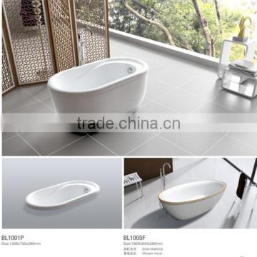 Hot sale flat baby Acrylic whirlpool bathtubs with mix valve shower
