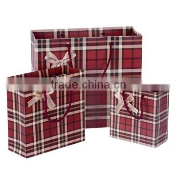 Dark Red With Coffee Check Paper Gift Bag