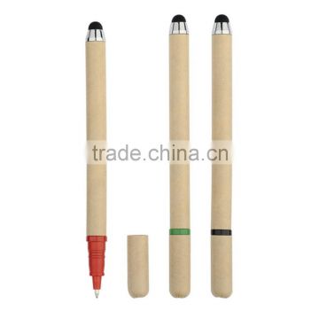 Recycled material, paper material ball pen with stylus function