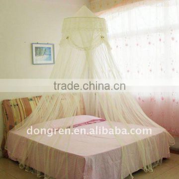 Dome Elegent Lace Bed Netting Canopy Mosquito Net New[yellow