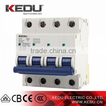 KEDU 4P MCB Mini Circuit Breaker with VDE CB CCC CE certificated