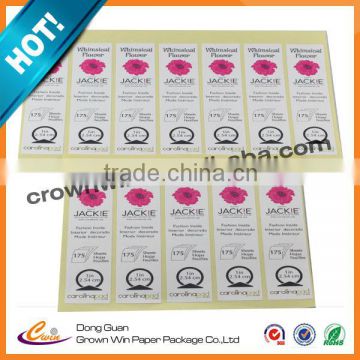 Paper brand name sticker roll sticker made in China