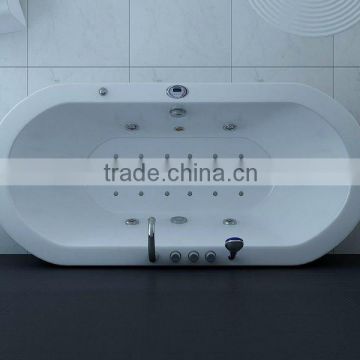 Factory direct selling Elliptic whirlpool bathtub, pure acrylic massage bathtub