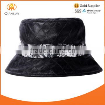 2014 qulited leather embroidery bucket boonie custom hat wholesale