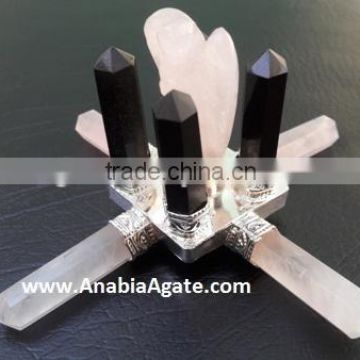 Rose Quartz Gemstone Energy Generator : With Black Tourmaline : Gemstone Angel