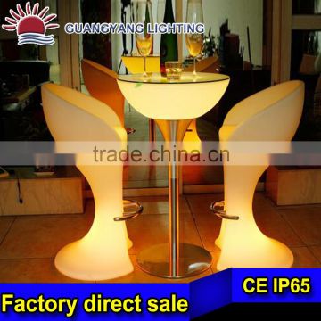 Wholesale festival bright color changing PE plastic high led bar tall chair