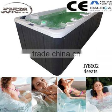 JY8602 swim pool hot tub combo with swim pool heat pump / swim jet swimming pool