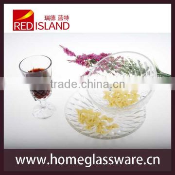 set of 3 pcs diamond glass plate set glass dish glass soup bowl