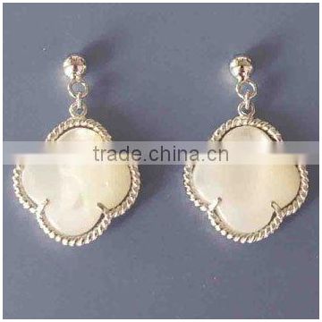 mother of pearl silver MOP earring