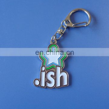 colorful five star shaped special accessorie customized company souvenir gift soft enamel metal keyring