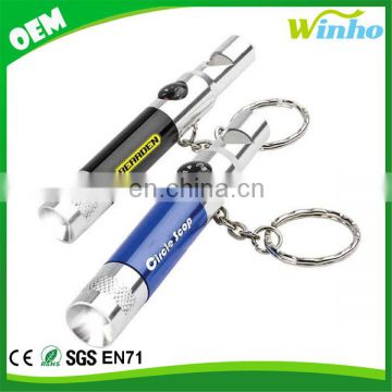 Winho custom logo flashlight with whistle