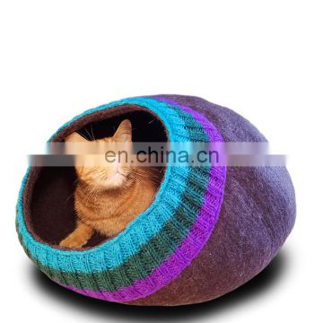 Hot sale Customizable Removable Organic Wool felt Cat Cave