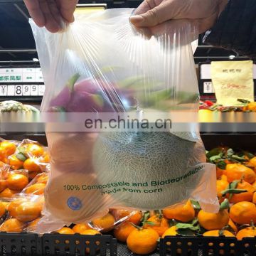 CHINA factory low price PLA based biodegradable compostable plastic produce bag on roll