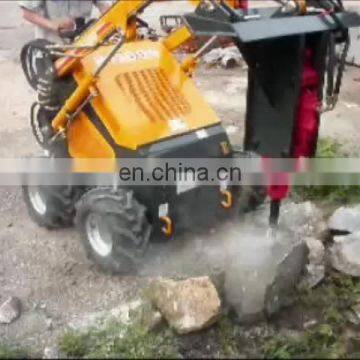 HYSOON mini loader with hydraulic stone concrete breaker