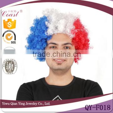 cheap france custom color team football sports fan wig