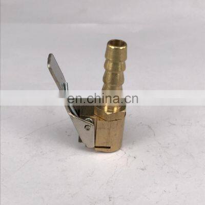 Auto Car Tire Inflator Valve Connector Air Chuck Clip Golden 8mm